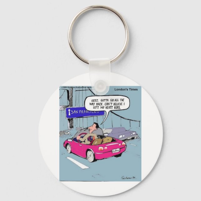 Left My Heart In San Francisco Funny Gifts & Tees Keychain (Front)