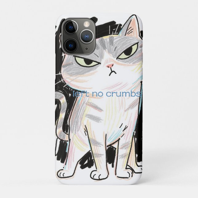 "Left No Crumbs" Cat iPhone 11 Pro Case (Back)