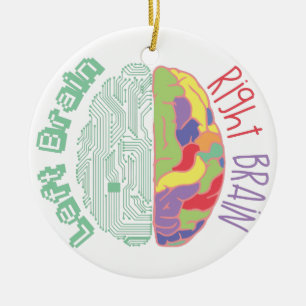 Left & Right Brain Ceramic Ornament