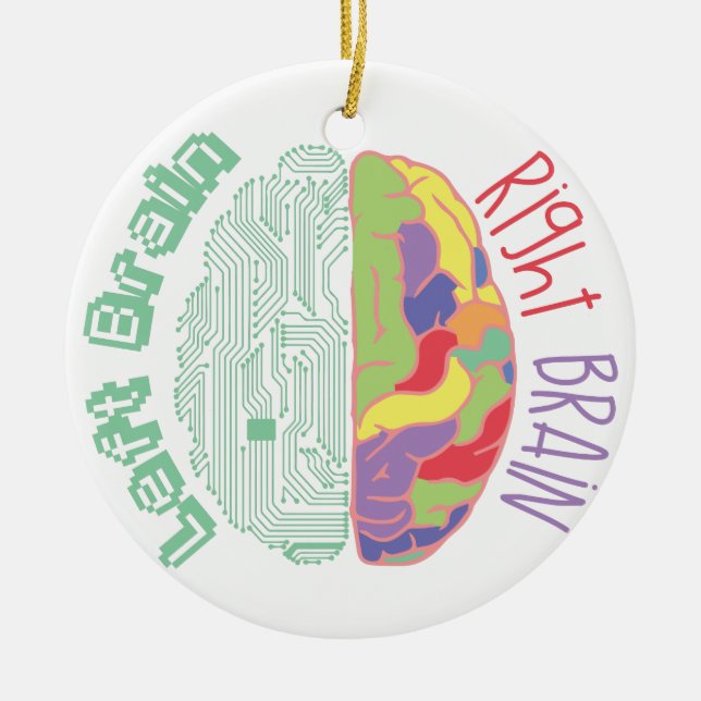 Left & Right Brain Ceramic Ornament (Front)