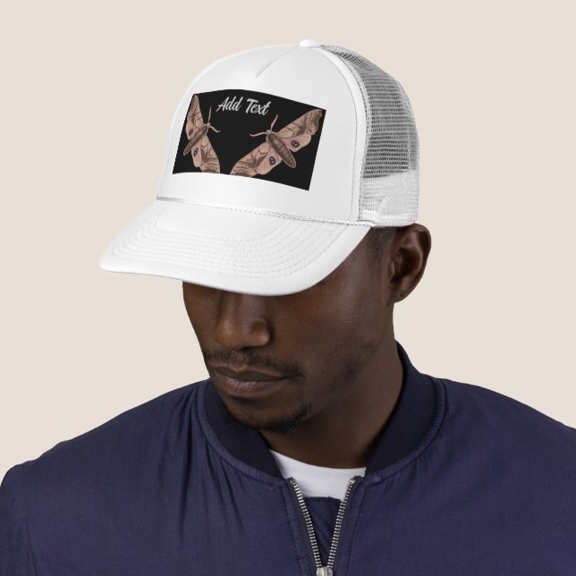 Left Right Butterfly image print Add Text-Cap Cool Trucker Hat (In Situ)
