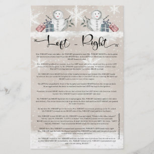 Left Right Snowman Baby Shower