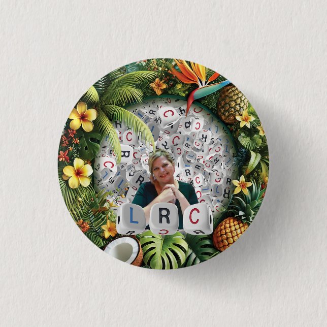 LEFT ROOSTER CENTER 1 INCH ROUND BUTTON (Front)