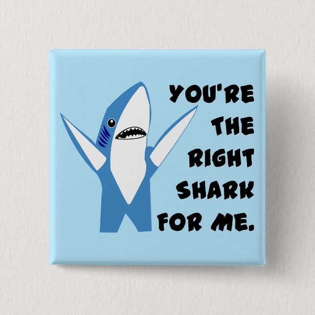Left Shark Dancing Valentine 2 Inch Square Button (Front)