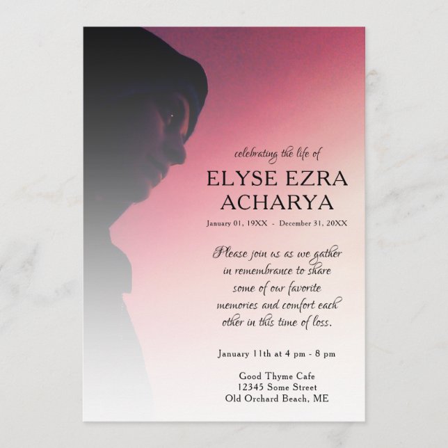 left side photo memorial card (Front)