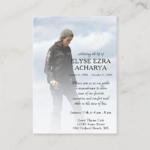 left side photo memorial card