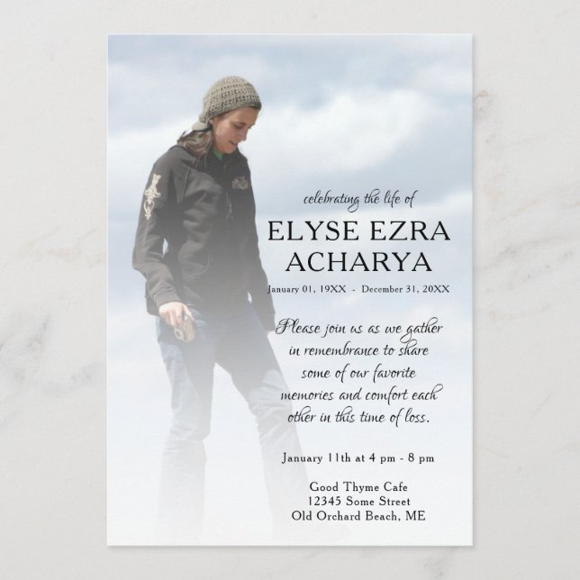 left side photo memorial card (Front)