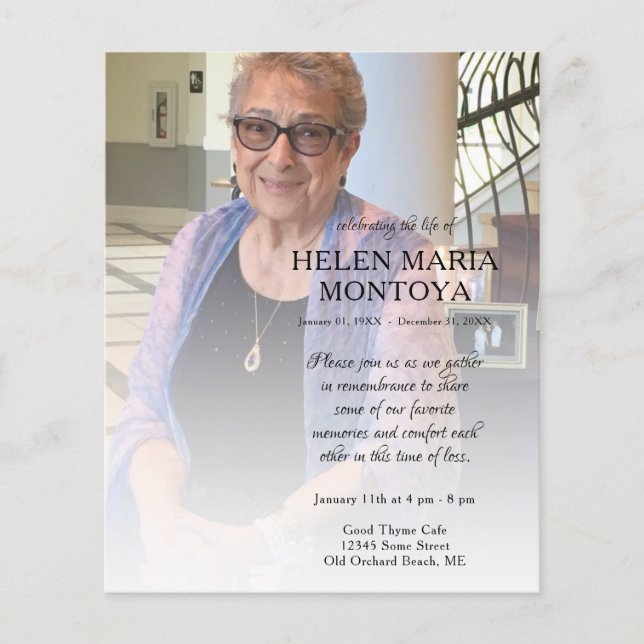 left side photo memorial card (Front)