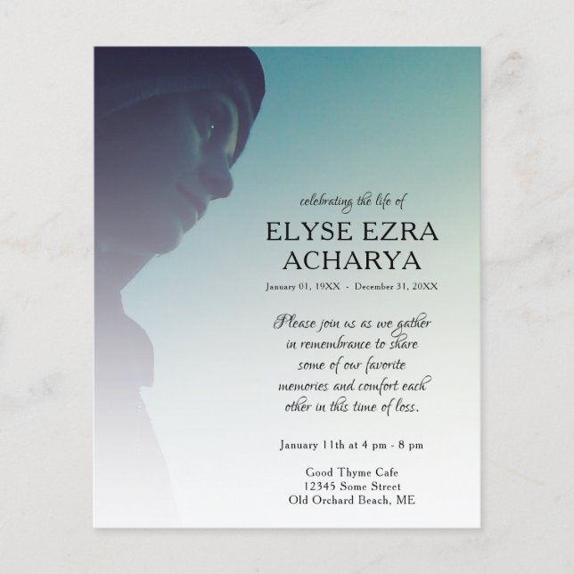 left side photo memorial card (Front)