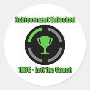 Left the Couch - Achievement Unlocked Classic Round Sticker