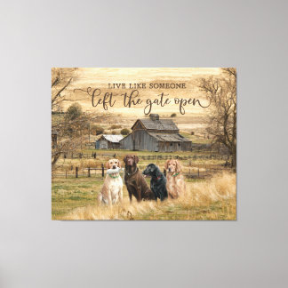 Left The Gate Open Canvas Farmhouse Wall Art