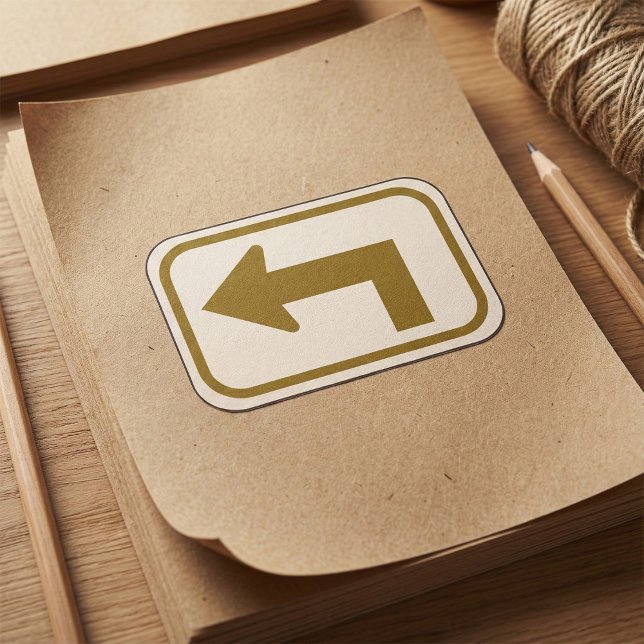 Left Turn Arrow Directional Road Sign Sticker (Creator Uploaded)