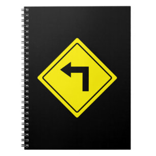 Left Turn Arrow   Traffic Sign   Spiral Notebook