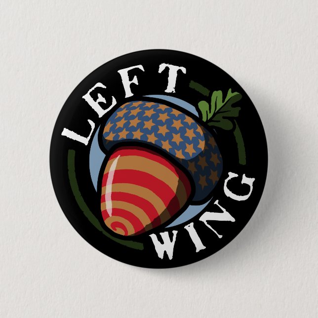 Left Wing Nut 2 Inch Round Button (Front)