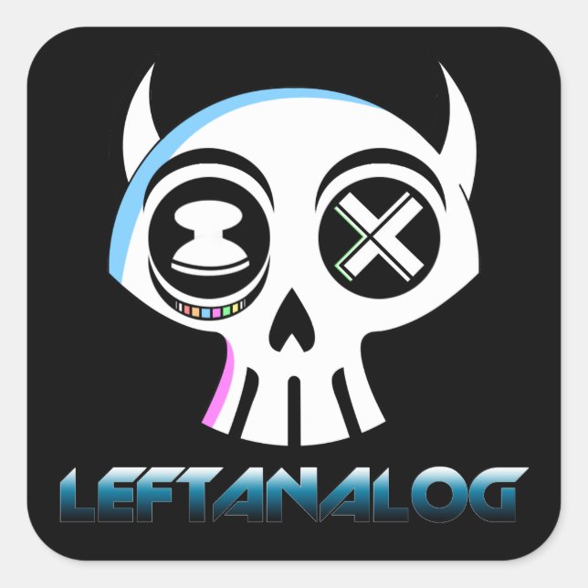 LeftAnalog Text StickerSheet Square Sticker (Front)