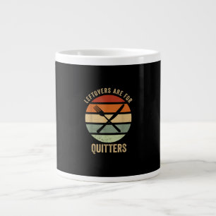 Leftovers Are For Quitters Funny Thanksgiving Retr Large Coffee Mug