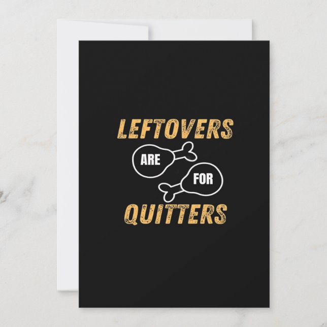 Leftovers Are For Quitters Retro Graphic Holiday Card (Front)