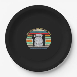 Leftovers Are For Quitters Retro Vintage Funny Tha Paper Plate