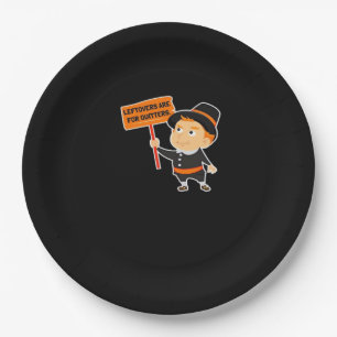 Leftovers Are For Quitters Thanksgiving Classic Fu Paper Plate