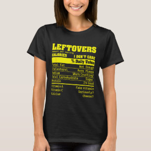 Leftovers Nutrition Facts Food A Dietician Holiday T-Shirt