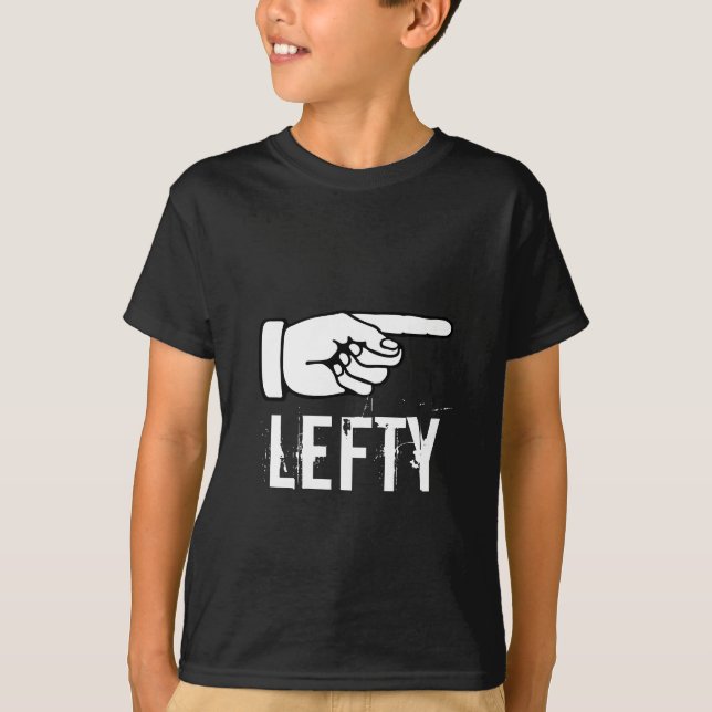 LEFTY Humourous t shirt for left handed players (Front)