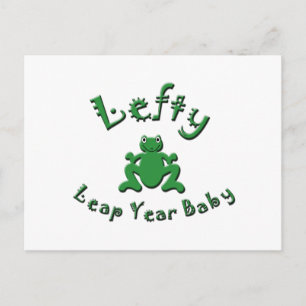 Lefty Leap Year Baby Postcard