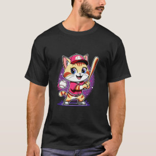 Lefty Softball Baseball Cat Player Apparel for Gir T-Shirt