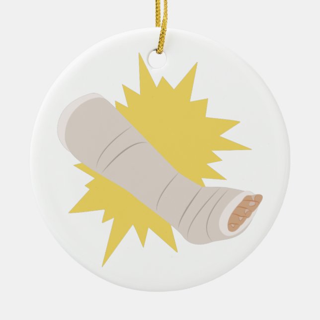 Leg Cast Ceramic Ornament (Front)