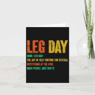 Leg Day Definition Gym Pump Oversized Gym Workout Card