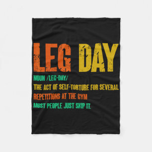 Leg Day Definition Gym Pump Oversized Gym Workout  Fleece Blanket