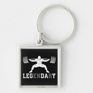 Leg Day - Legendary - Squat - Gym Inspirational Keychain