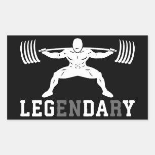 Leg Day - Legendary - Squat - Gym Inspirational Sticker