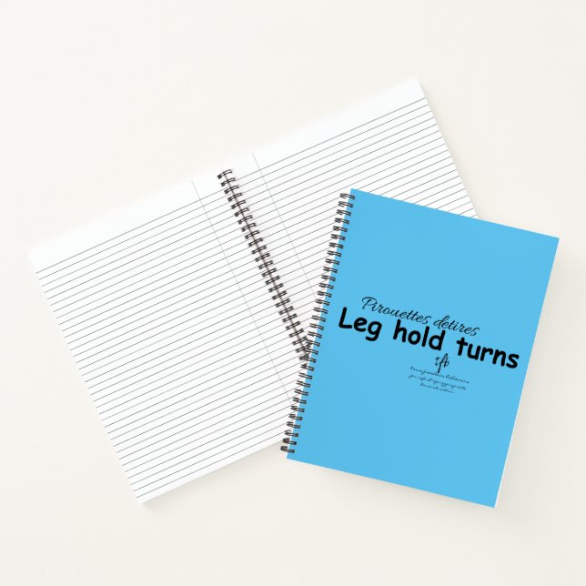 Leg Hold Turns Sky Blue and Black Notebook (Inside)