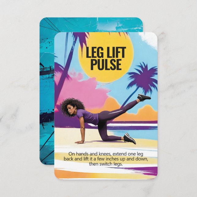 Leg Lift Pulse Fitness Card with Blue Backing (Front/Back)