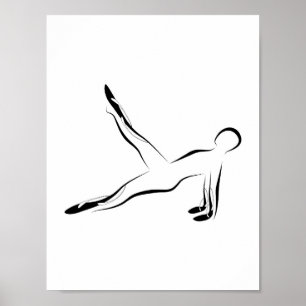 Leg Pull Pilates Pose Abstract Pilates Poster