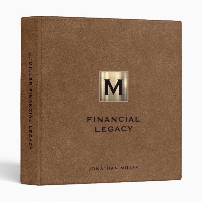 Legacy Binder Gold Monogram Leather Print (Front/Spine)