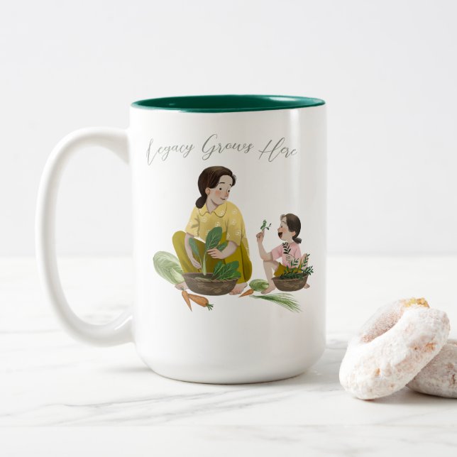 ''Legacy Grows Here'' Two-Tone Coffee Mug (With Donut)