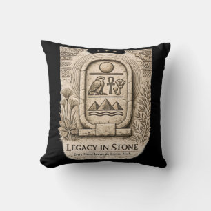 Legacy in Stone Royal Cartouche Ancient Africa Throw Pillow