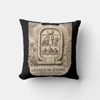 Legacy in Stone | Royal Cartouche | Ancient Africa Throw Pillow
