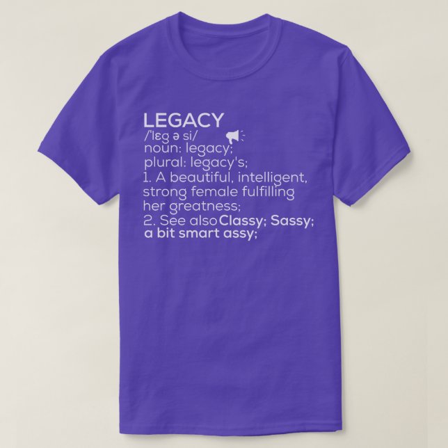 Legacy Name Legacy Definition Legacy Female Name L T-Shirt (Design Front)