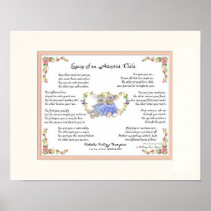Legacy of an Adopted Child Hand Calligraphy Pink Poster