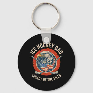 Legacy Of The Field - Vintage Ice Hockey Dad Keychain