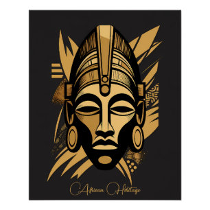 Legacy & Pride African Mask Art - Black History  Poster