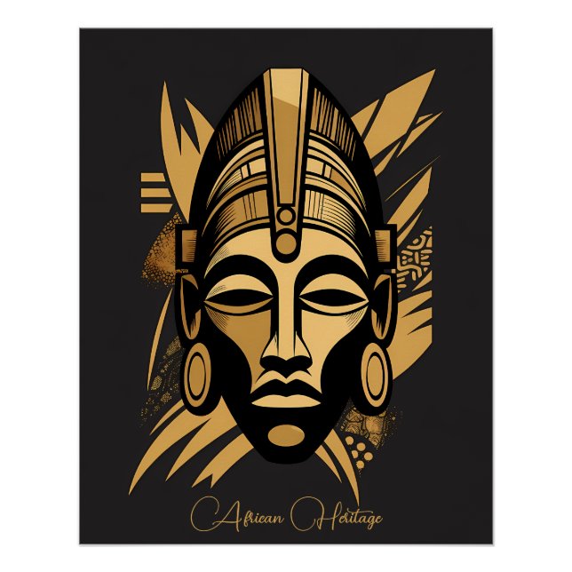 Legacy & Pride African Mask Art - Black History  Poster (Front)