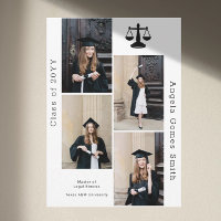 Legal 4 Photo Collage Graduation Announcement