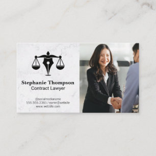Legal Justice Pen Logo   Business Deal Business Card