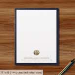 Legal Justice Scale Logo Letterhead<br><div class="desc">Communicate your dedication to justice and professionalism with our Legal Justice Scale Logo Letterhead. This elegant design features a justice scale logo and firm details in classic navy blue and white, providing a sophisticated touch to your professional correspondence. Ideal for law firms, attorneys, and legal professionals, this letterhead adds a...</div>