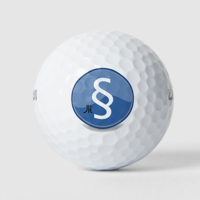 Legal Law Judge Lawyer   Monogram Art Golf Balls (Front)
