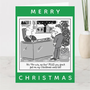 Legal Lawyer and Client Cartoon Christmas Card