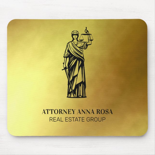 *~* Legal Lawyer AP15 Attorney Justice Gold Blind Mouse Pad (Front)